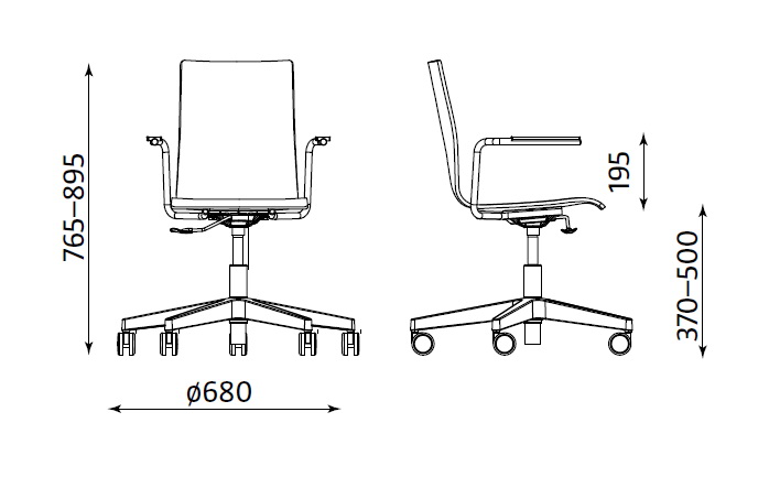 Wymiary krzesła Cafe VII GTP